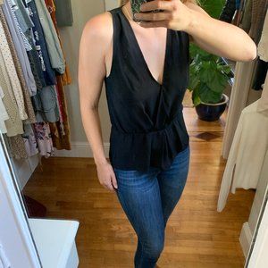 Leith Sheer Plunge-neck Blouse Tank